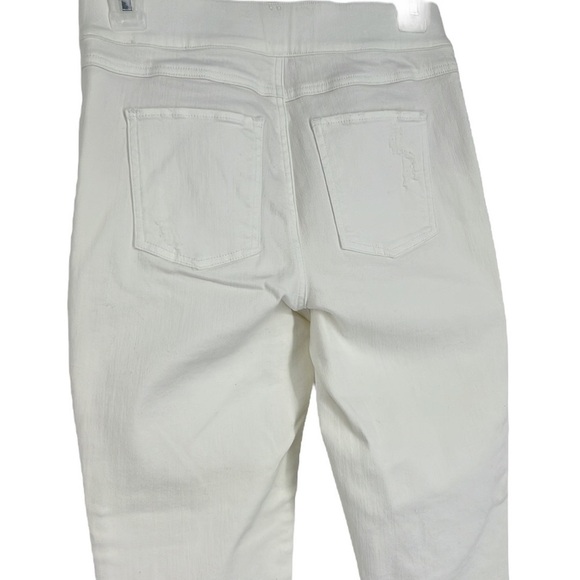 SPANX pull on, Stretch, Distress Frayed hem, white Jeans SZ S - Picture 3 of 9